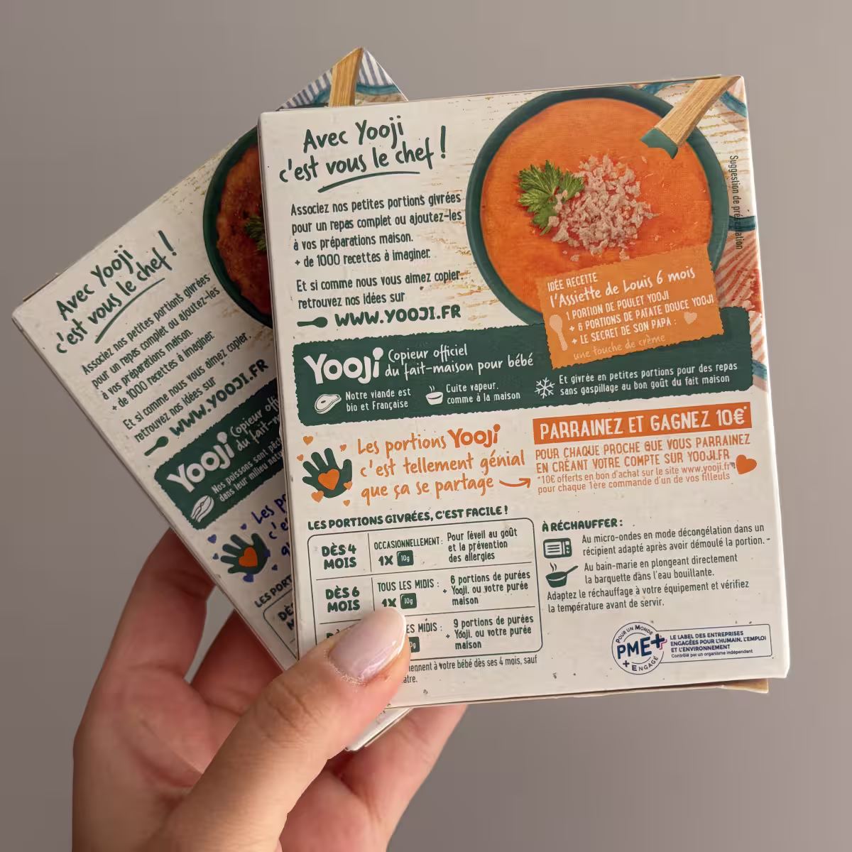 Mon avis sur Yooji : test de la diversification alimentaire pour mon bébé de 4 mois 11 indications dos paquet yooji avis lesavisdemilie