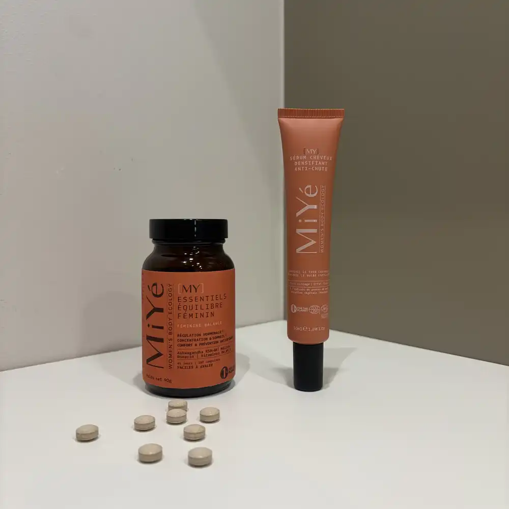 Mon avis sur les soins Miyé : compléments et soins pour femmes 2 duo produits miye equilibre cheveux lesavisdemilie lesavisdemilie