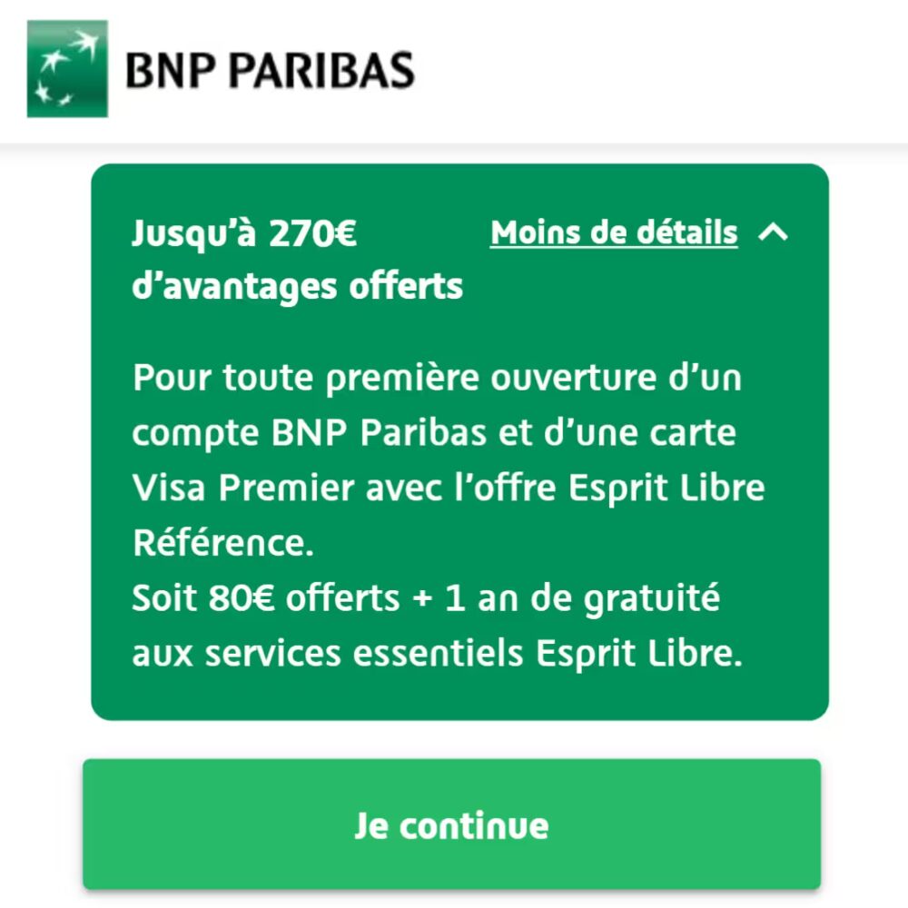 Code Promo BNP Paribas : Jusqu'à 270€ offerts après inscription 2 offre 270 euros code promo bnp paribas