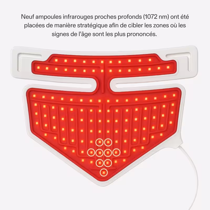 LED pour le cou et le décolleté : comment traiter les rides oubliées 5 ampoules led currentbody masque cou decollete