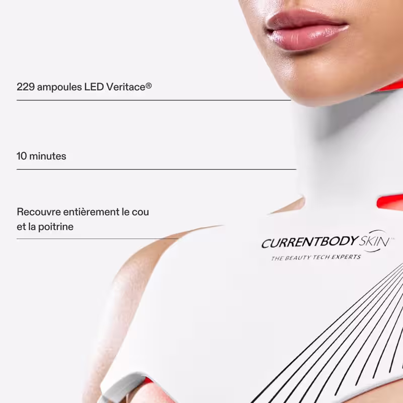 LED pour le cou et le décolleté : comment traiter les rides oubliées 8 caracteristiques masque led currentbody cou decollete