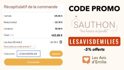 code promo sauthon details de loffre lesavisdemilie5