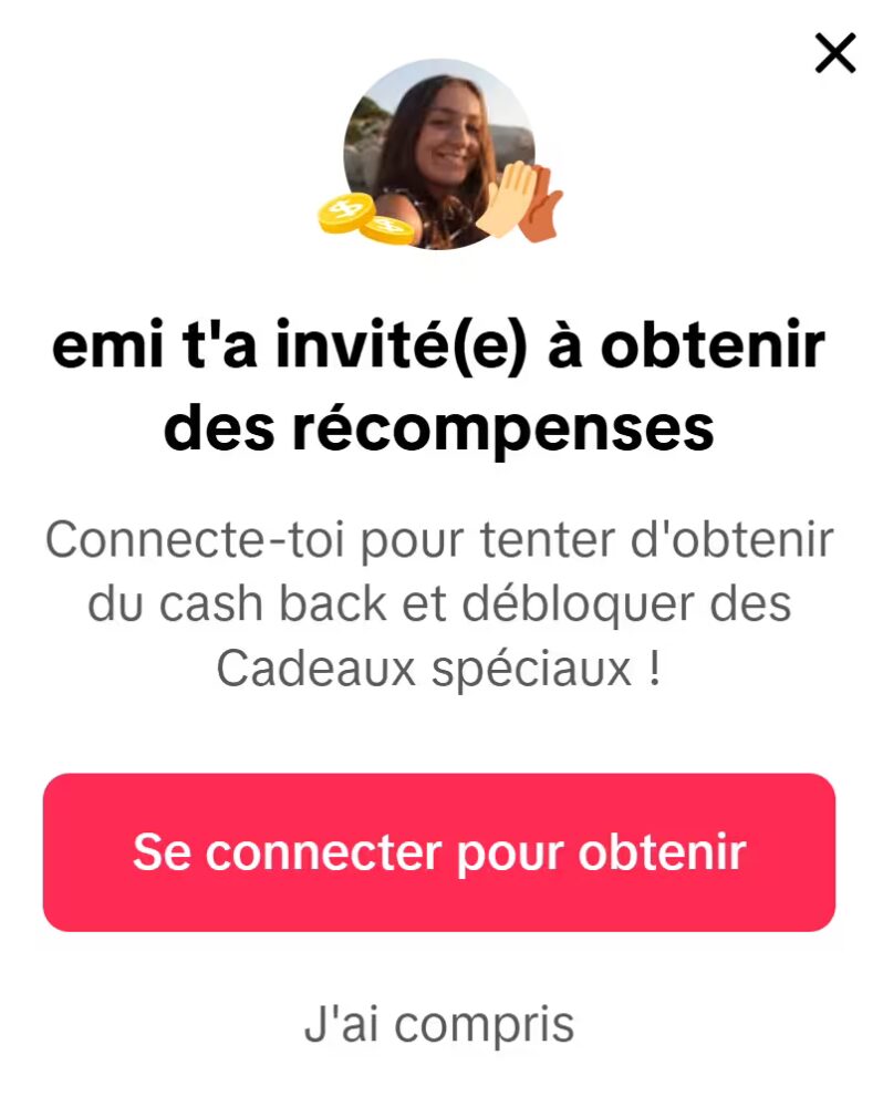 Code Parrainage Tiktok Coins : R9ZHTEBR pour 30% de réduction 5 invitation parrainage filleul bonus cashback tiktok lesavisdemilie