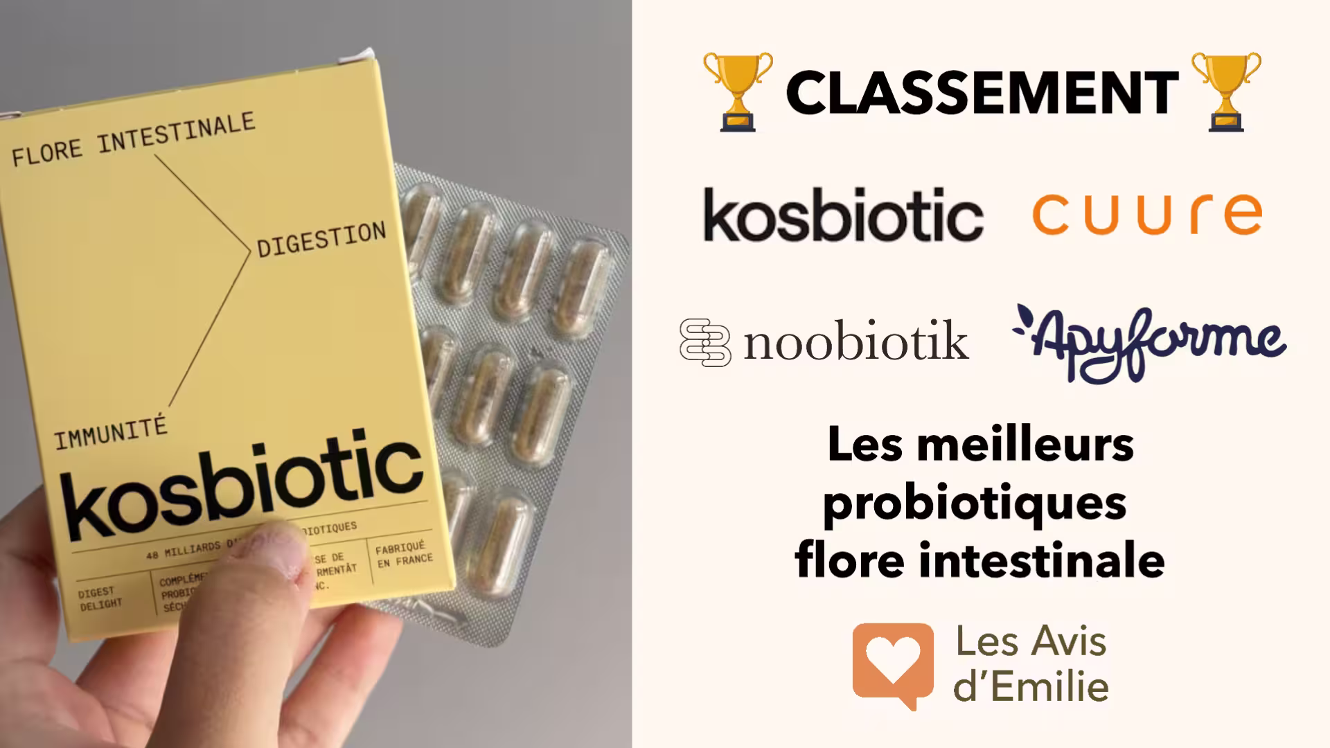 Quelles différences entre probiotique, prébiotique et postbiotique ? Revue complète 5 miniature article classement comparatif probiotiques flore intestinale lesavisdemilie