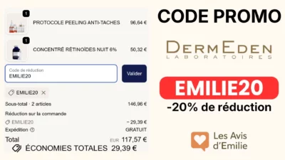 code promo dermeden details offre emilie20 lesavisdemilie