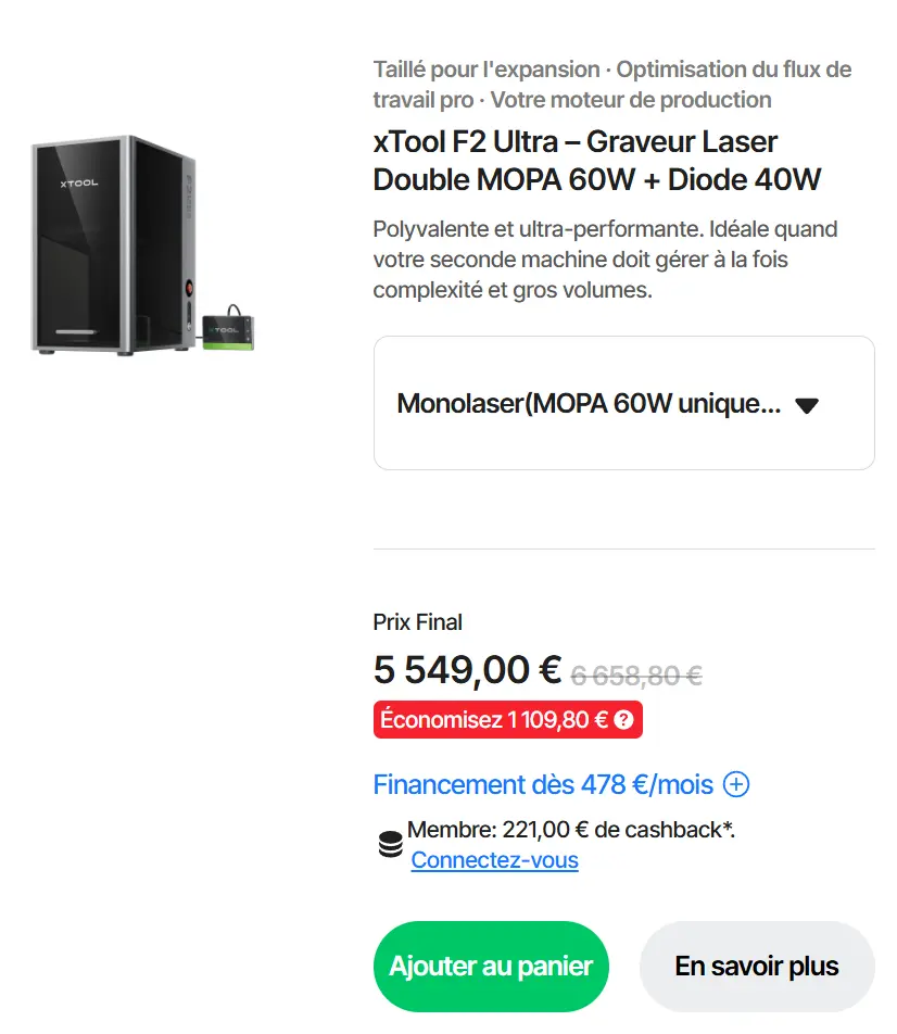 Code Promo XTool : 80€ à 300€ offerts sur votre découpeur laser XTool 8 Offre temporaire XTool : jusqu'à 1000€ offerts