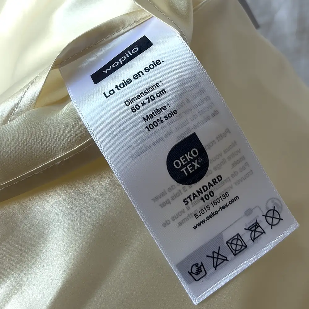 J'ai testé la taie en soie de Wopilo : mon avis honnête 2 certification oeko tex soie wopilo textile lesavisdemilie