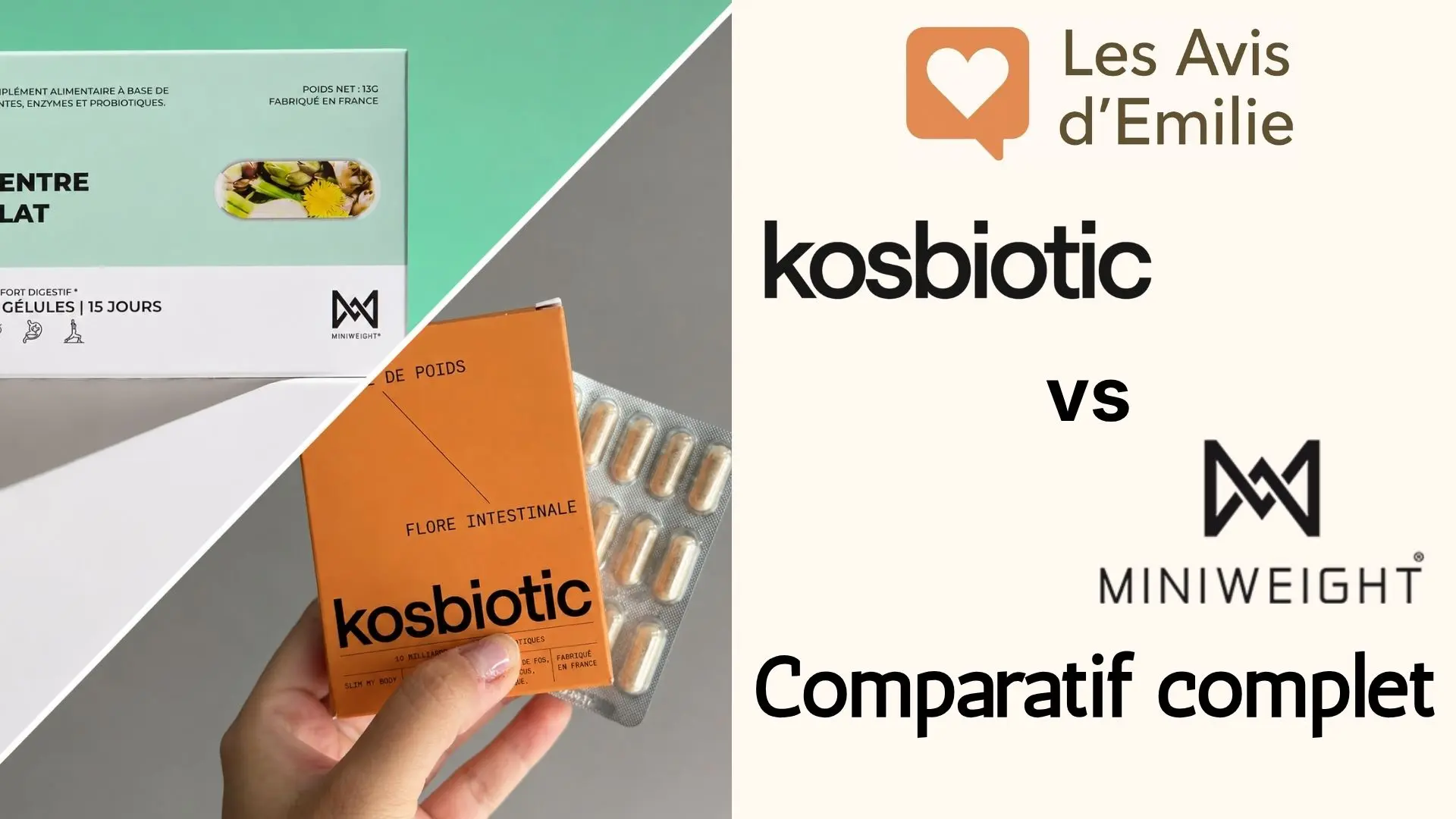 Kosbiotic ou Miniweight ? J&rsquo;ai testé et comparé les deux pour un ventre plat