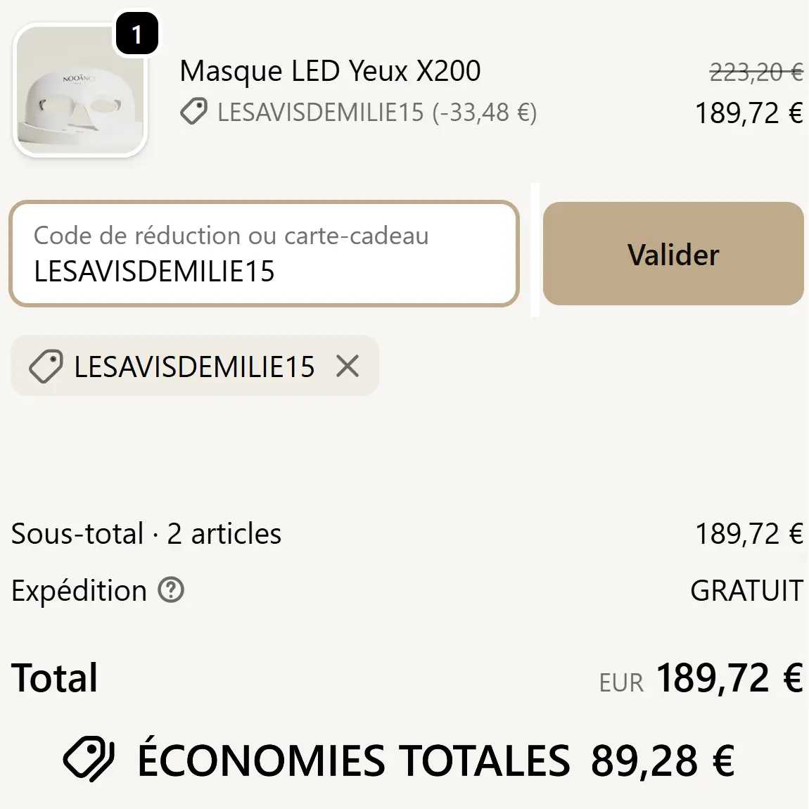 Offre Lancement Nooance : 35% de remise avec mon code promo influenceuse 2 code promo nooance masque led yeux X200