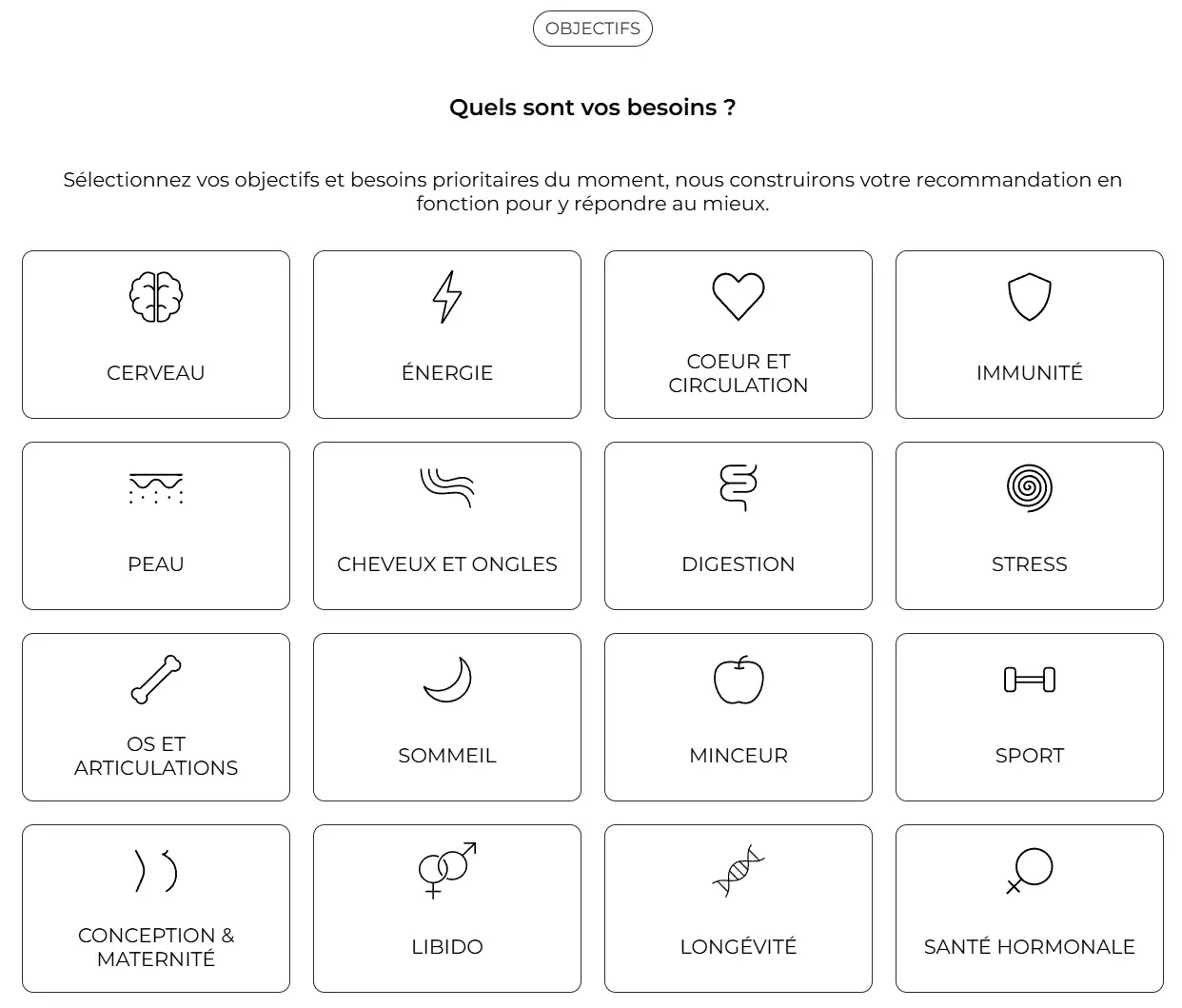 Avis Cuure : mon test des compléments personnalisés français 2 cuure questionnaire question sur besoins