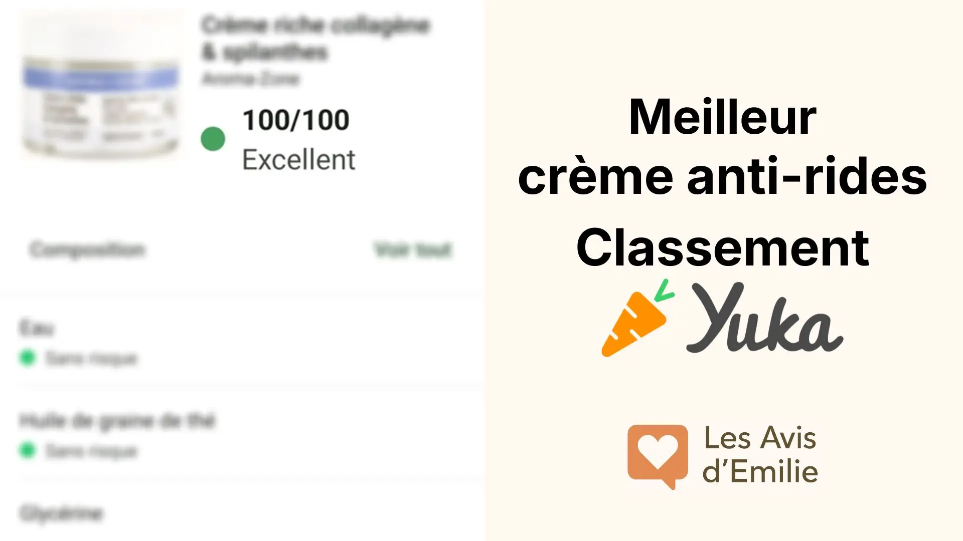 Le classement Yuka des meilleures crèmes anti-rides