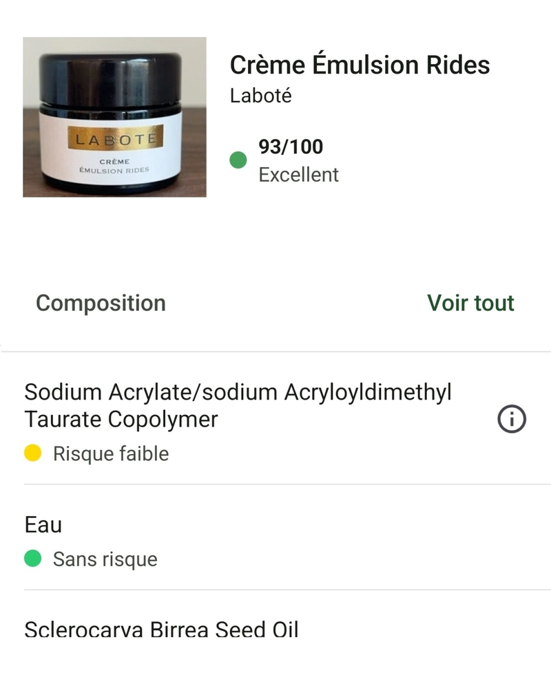 Le classement Yuka des meilleures crèmes anti-rides 10 creme emulsion rides note yuka labote