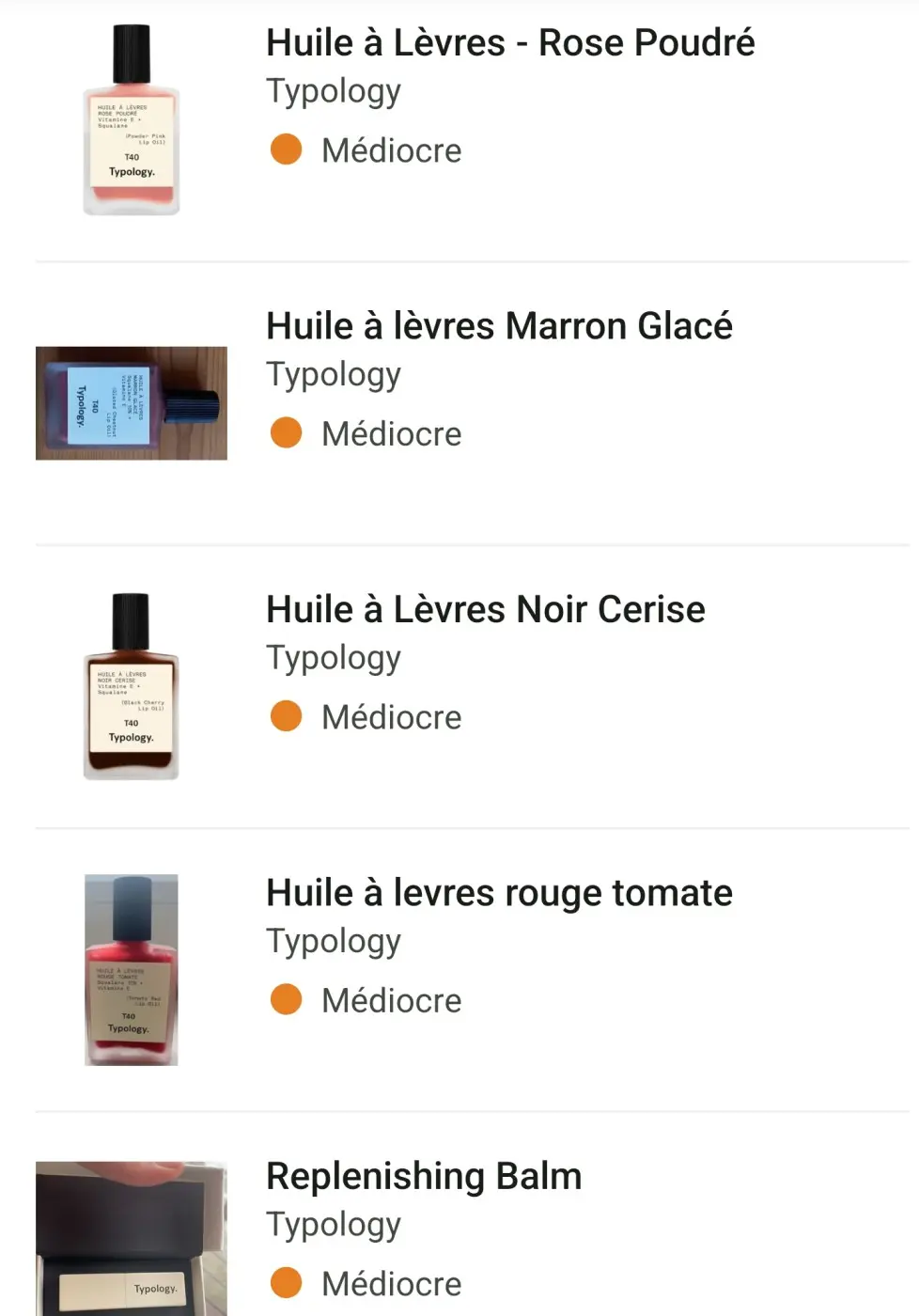 Typology ou Yepoda : laquelle mérite votre routine (et votre budget) ? 1 notes typology sur yuka mediocre