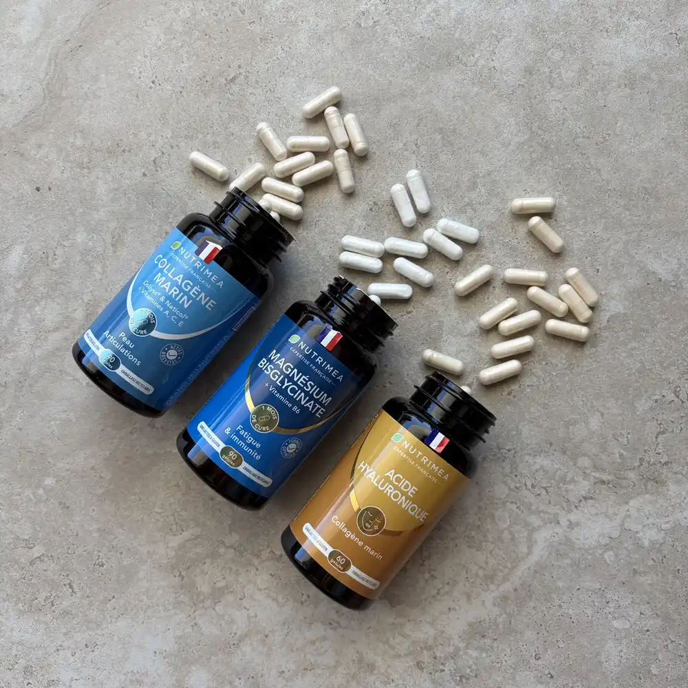 Je teste et donne mon avis sur Nutrimea : que valent leurs compléments ? 2 Trio de compléments Nutrimea testés : acide hyaluronique, collagène marin et magnésium