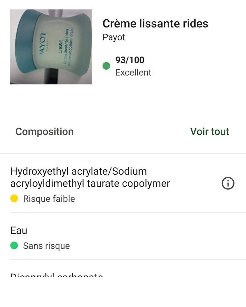 Le classement Yuka des meilleures crèmes anti-rides 9 yuka note creme rides payot