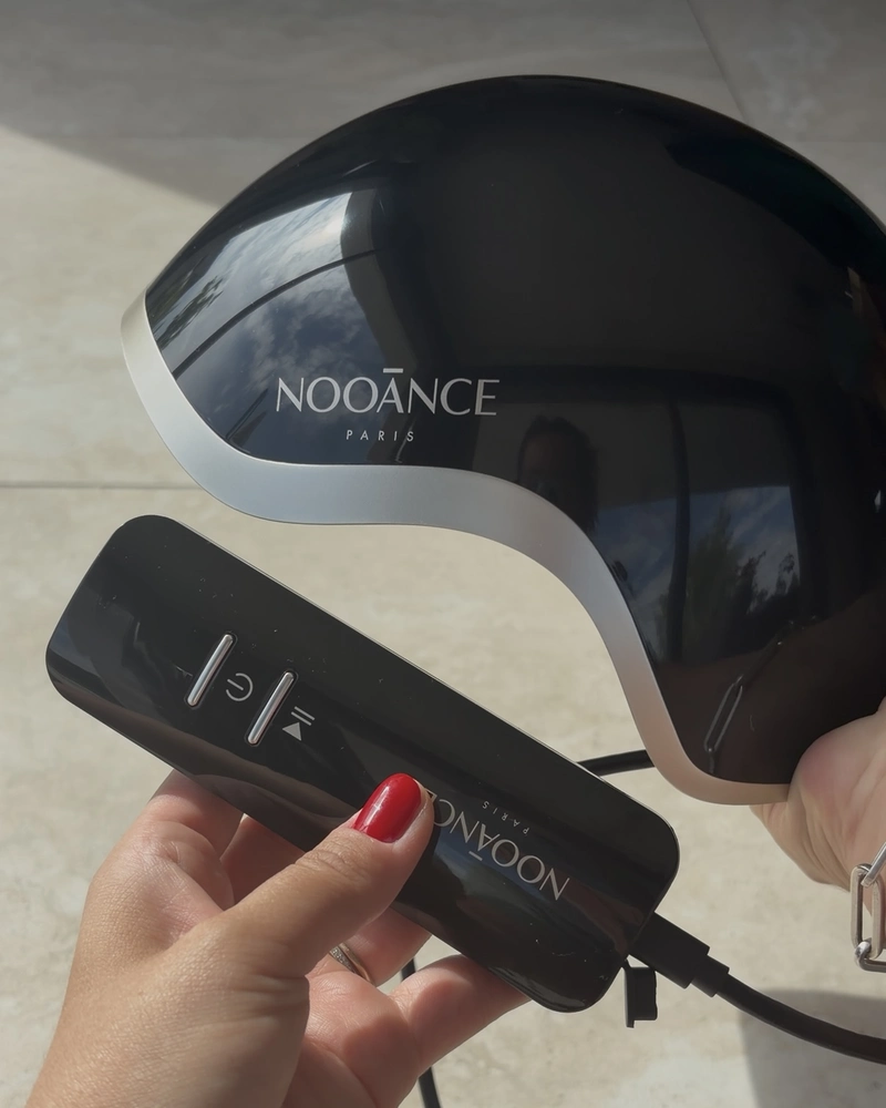 Le casque LED Cheveux de Nooance ou Currentbody ? Test et comparatif chiffré 6 casque avec telecommande et batterie nooance cheveux X600