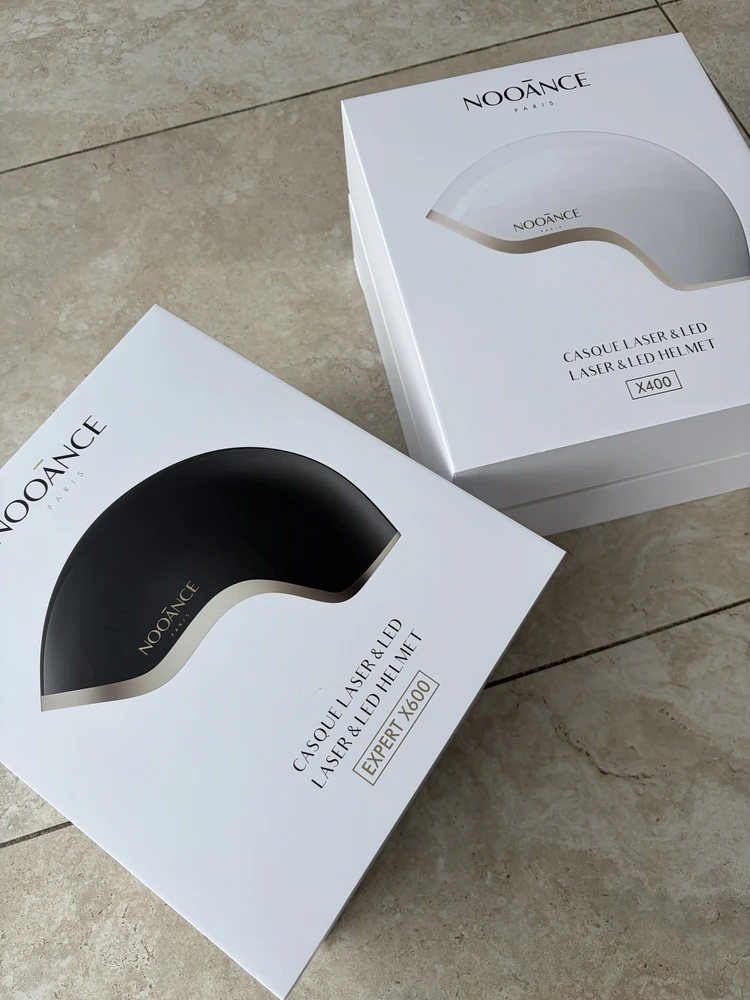 Nooance Expert X600 ou Nooance X400 ? Comparatif des casques LED pour cheveux 2 deux casques led lasers cheveux nooance comparatif x400 expert X600