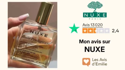 nuxe avis avec test huile prodigieuse