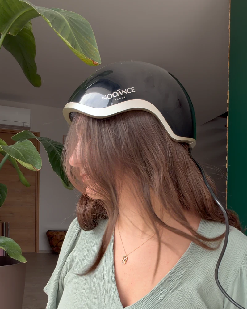 Le casque LED Cheveux de Nooance ou Currentbody ? Test et comparatif chiffré 9 rendu casque nooance expert X600 sur cheveux emilie