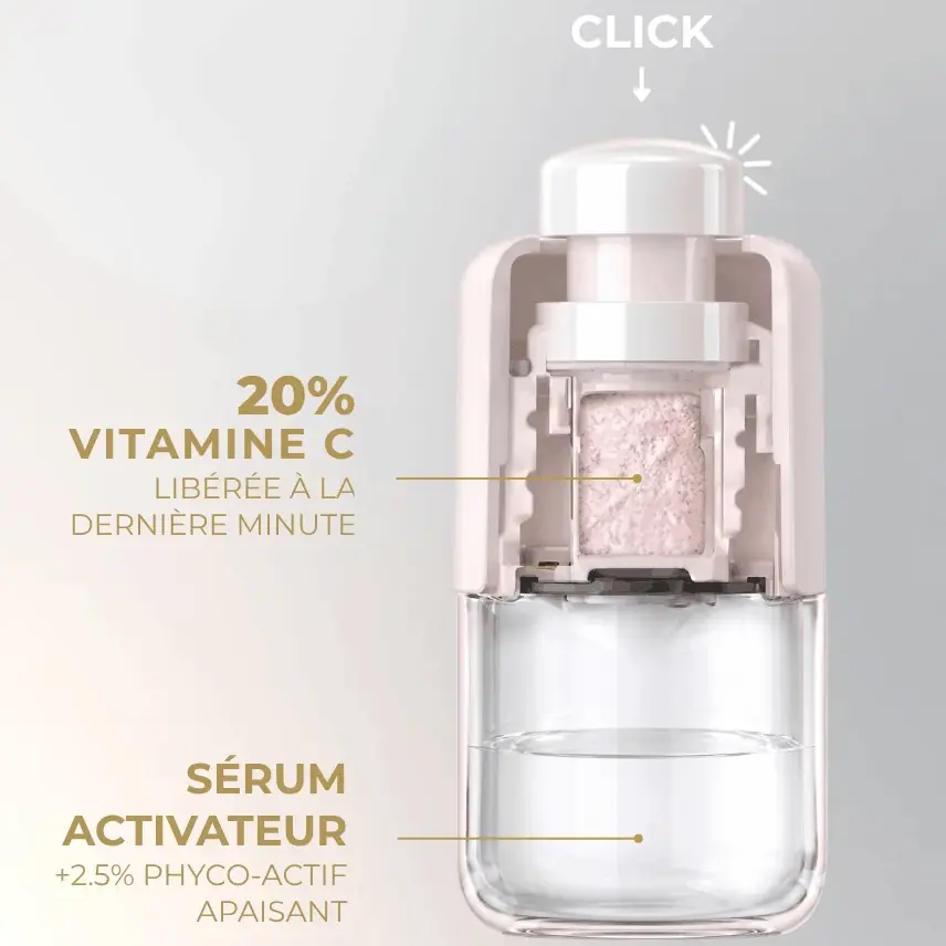 J'ai testé le protocole Vitamine C- Powder Flash de Dermeden : Mon Avis 4 illustration mecanisme activation serum vitamine c dermeden