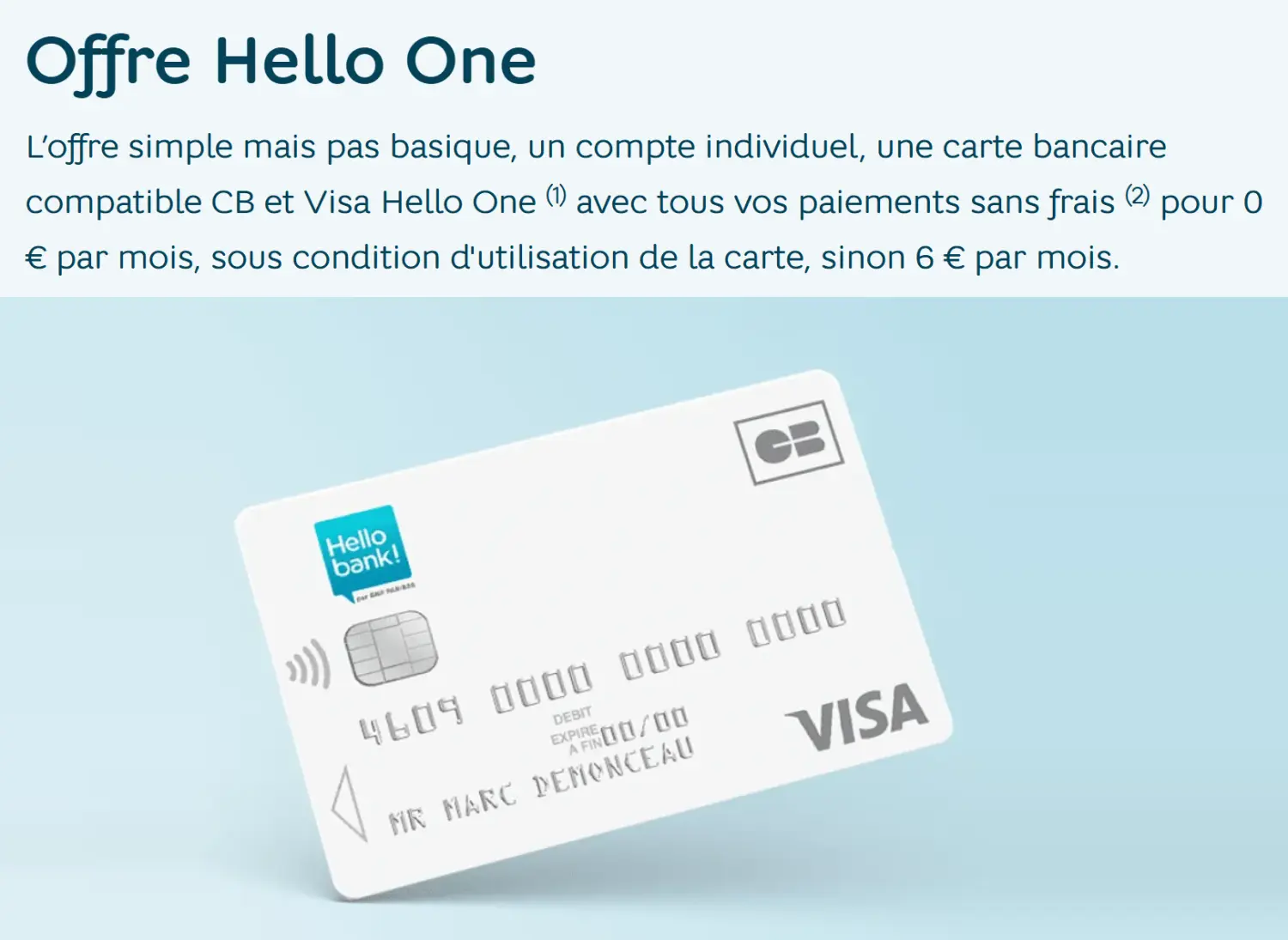 Mes cartes bancaires pour voyager : mon classement de 7 cartes et frais réels 2 carte hello one hellobank